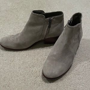 Sam Edelman Paige Tan Grey Suede Ankle Booties